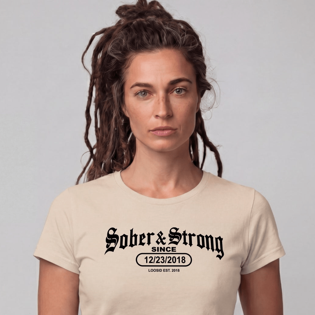 Sober T Shirt | Women's Old School Sober & Strong Tee