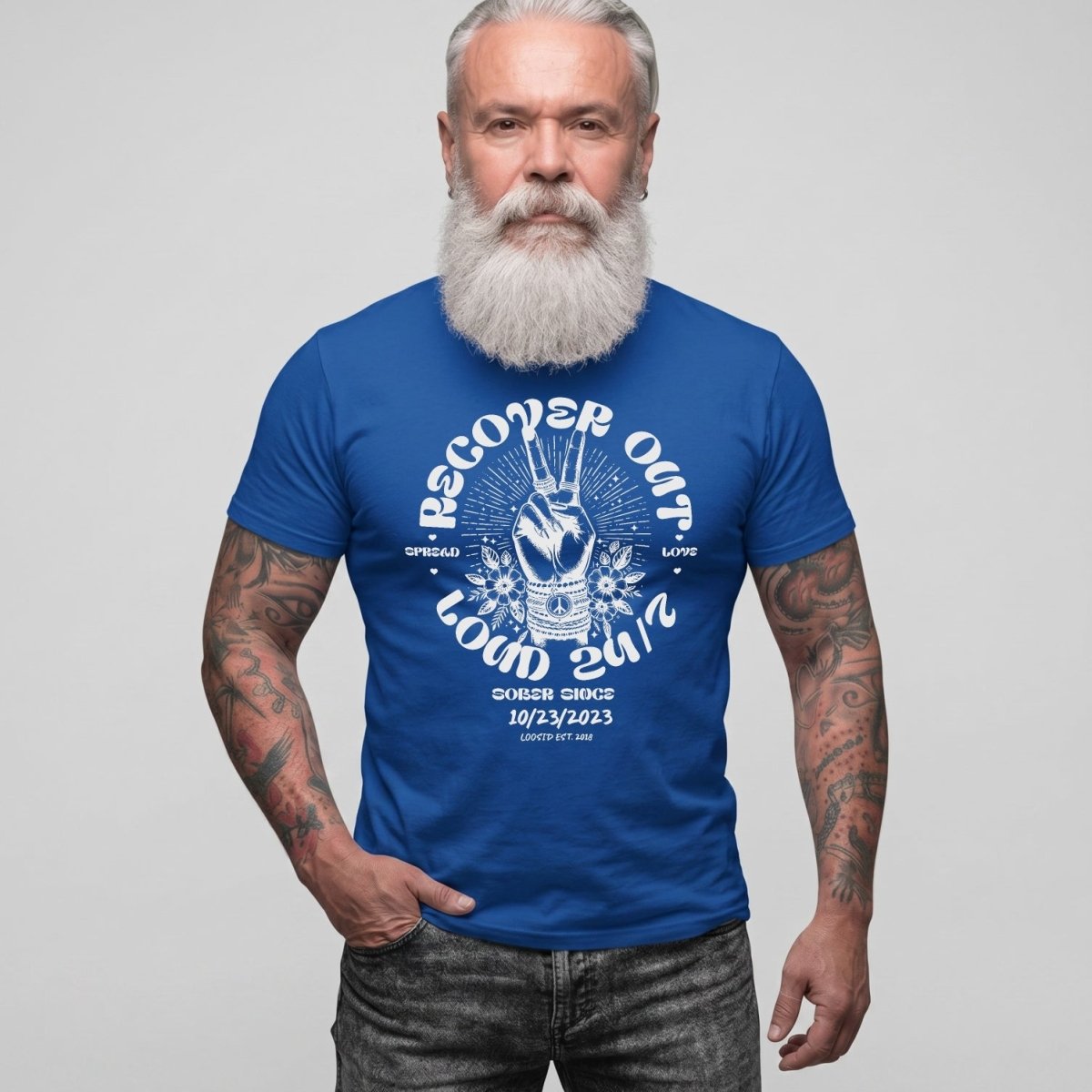 Recover Out Loud Sober T Shirt side view (view 26)