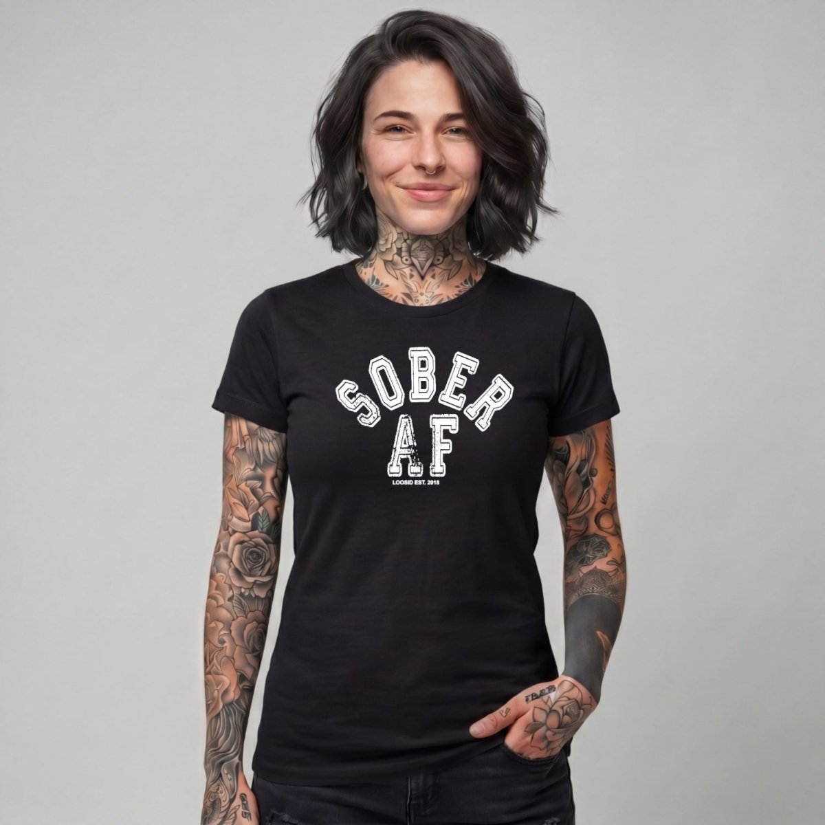 Sober T Shirt | Women's Sober AF Collegiate