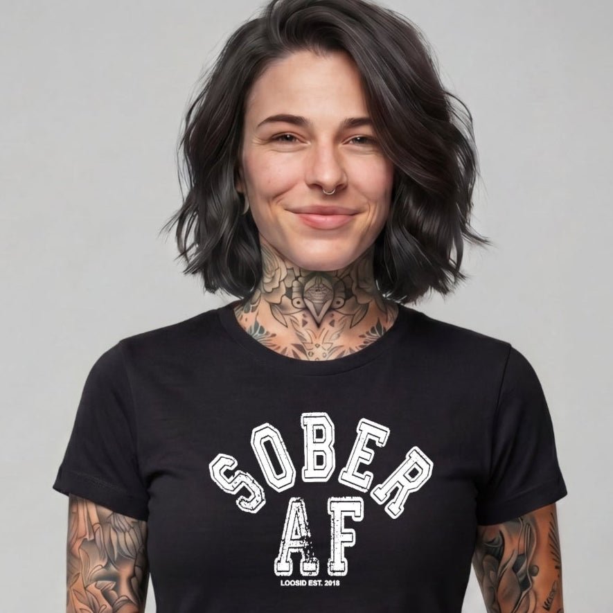Sober T Shirt | Women's Sober AF Collegiate