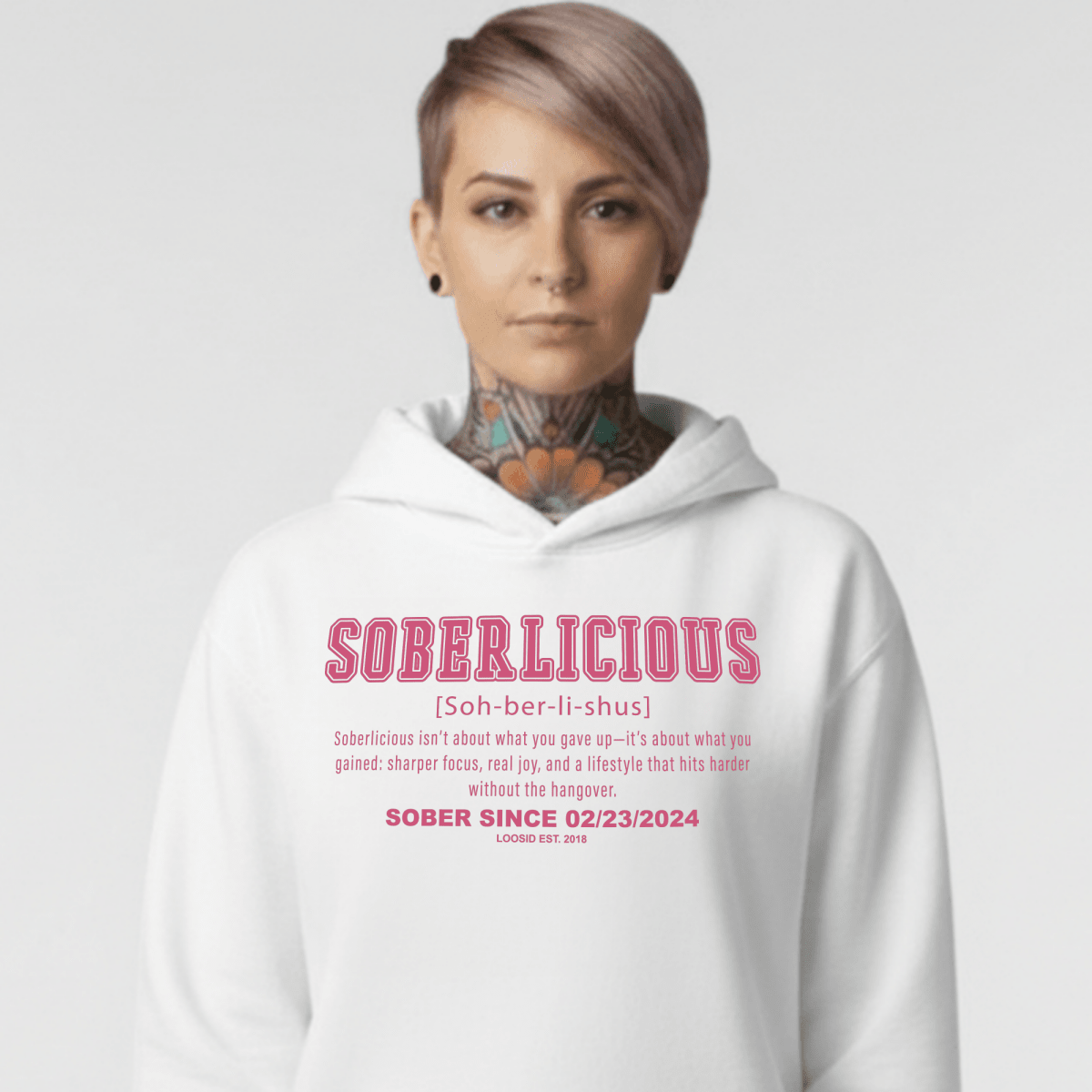 Women's Soberlicious Definition Hoodie w/ Custom Sobriety Date