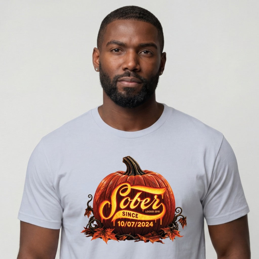 Sober T Shirt | Men's Sober Since Pumpkin