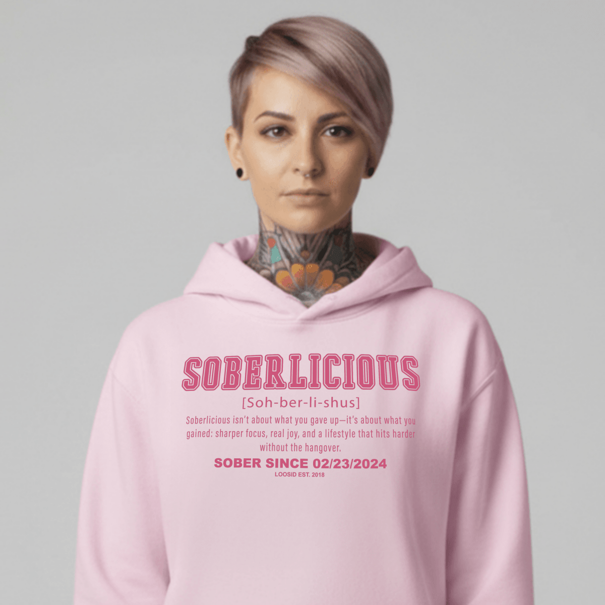 Women's Soberlicious Definition Hoodie w/ Custom Sobriety Date