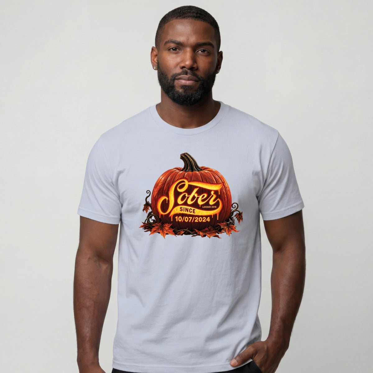 Sober T Shirt | Men's Sober Since Pumpkin