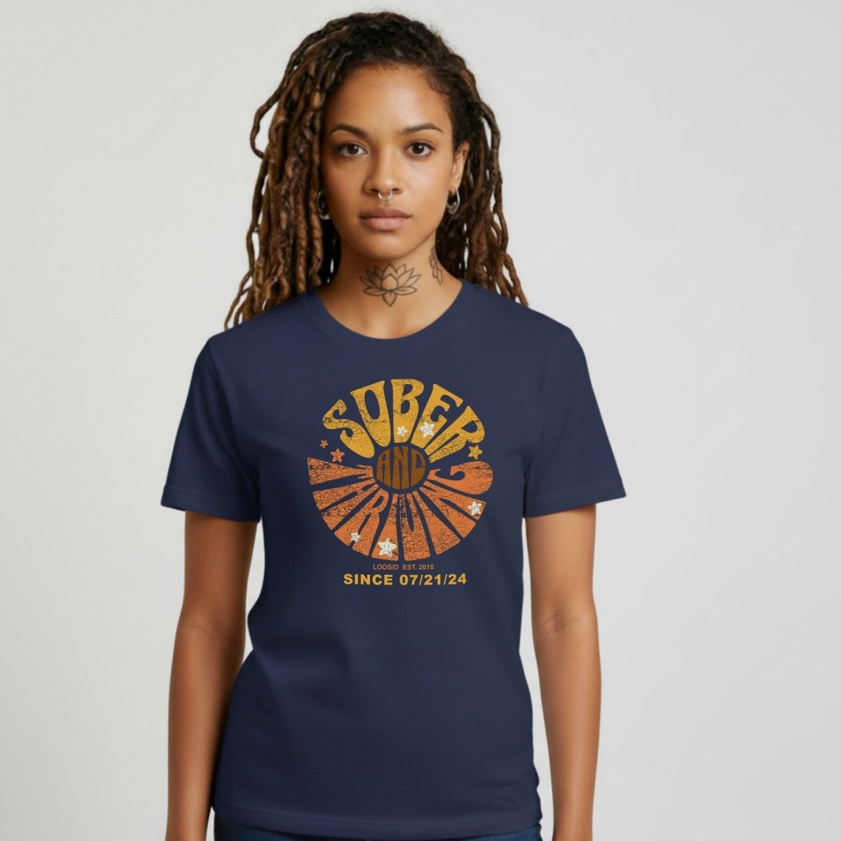 Sober and Thriving Sober T Shirt featuring the design (view 11)