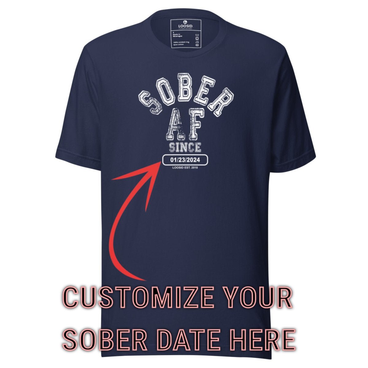 Sober T Shirt | Women's Sober AF Collegiate