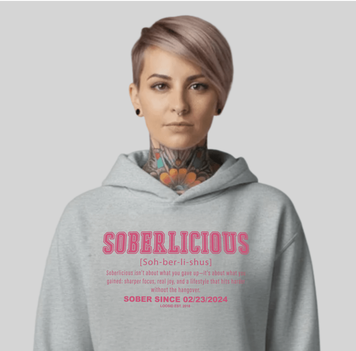 Women's Soberlicious Definition Hoodie w/ Custom Sobriety Date