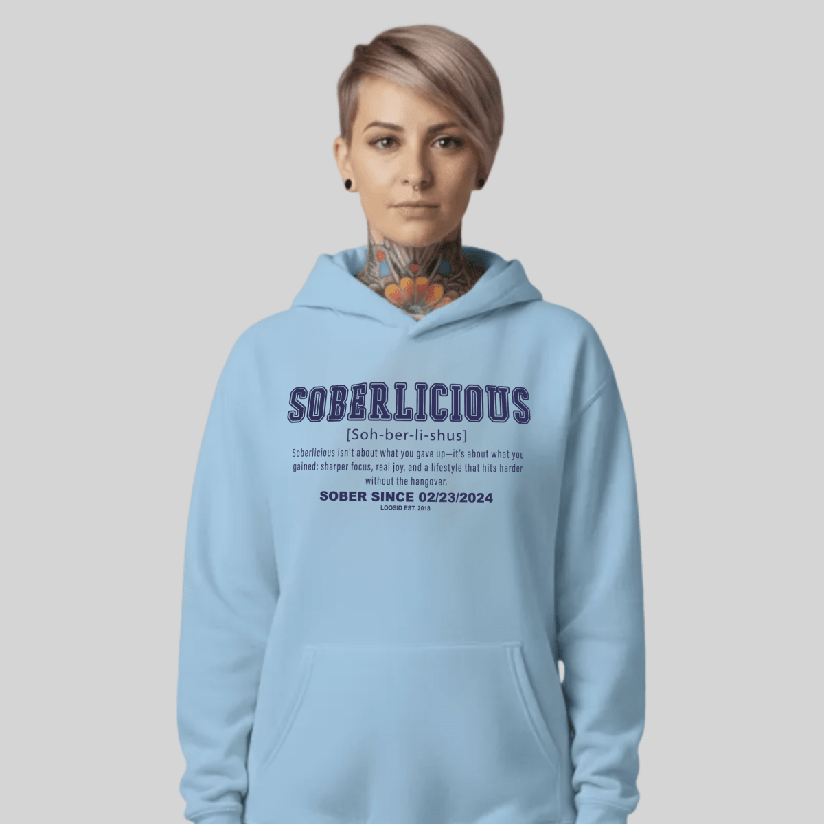 Women's Soberlicious Definition Hoodie w/ Custom Sobriety Date