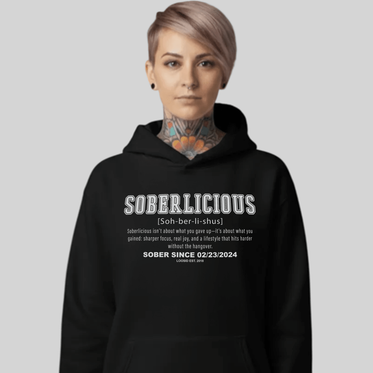 Women's Soberlicious Definition Hoodie w/ Custom Sobriety Date