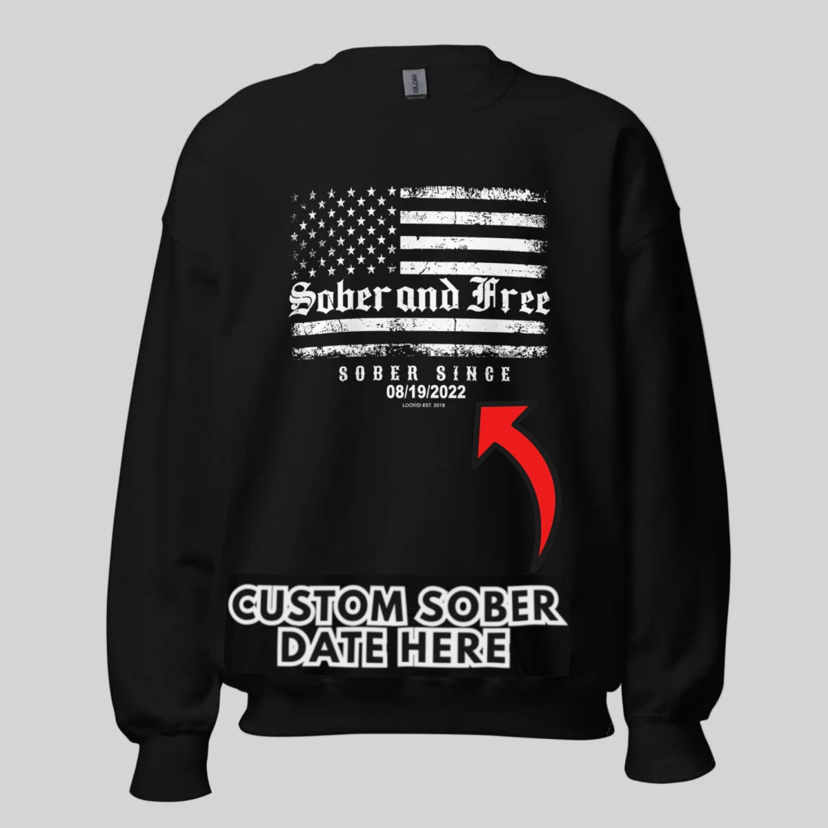 Sobriety Recovery Hoodie back view (view 7)