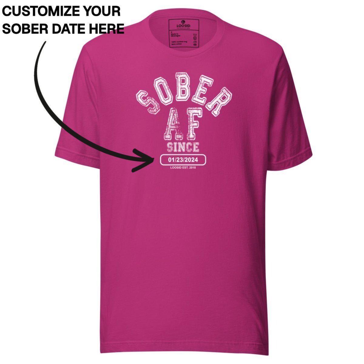 Sober T Shirt | Women's Sober AF Collegiate