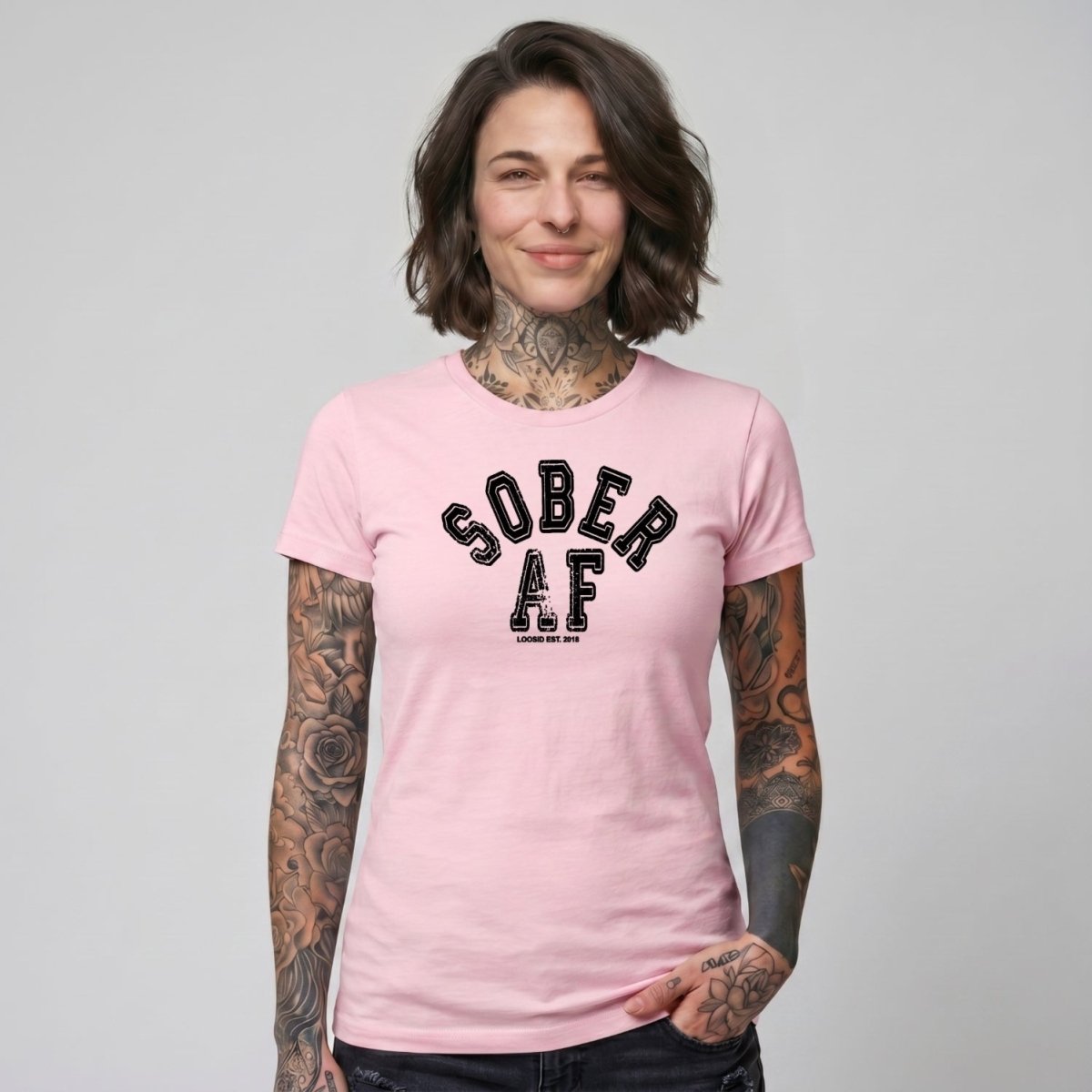 Sober T Shirt | Women's Sober AF Collegiate