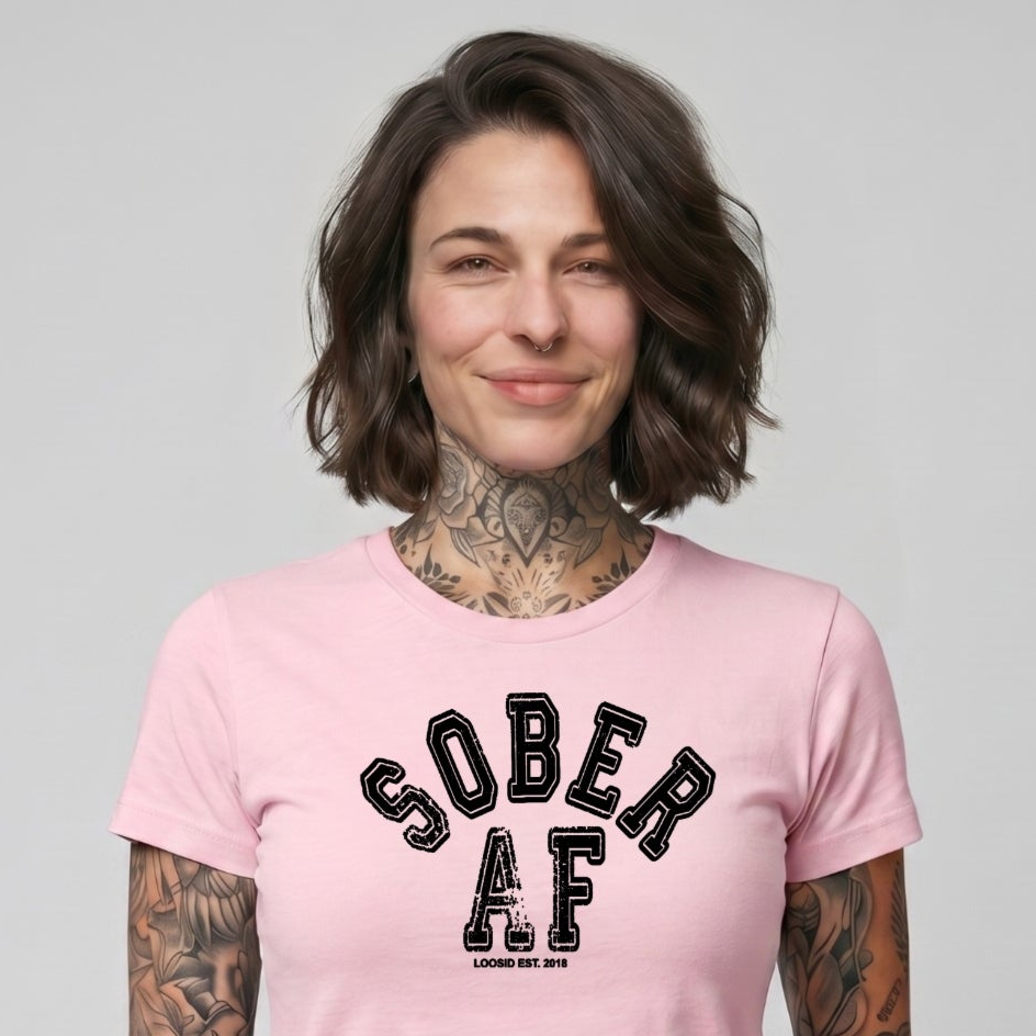 Sober T Shirt | Women's Sober AF Collegiate