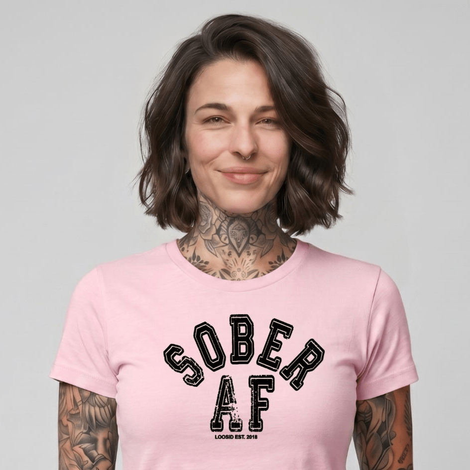 Sober T Shirt | Women's Sober AF Collegiate