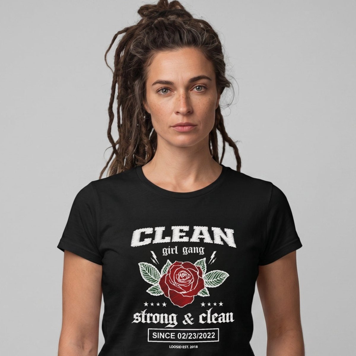 Clean Girl Gang – Strong & Clean T-Shirt with Custom Recovery Date