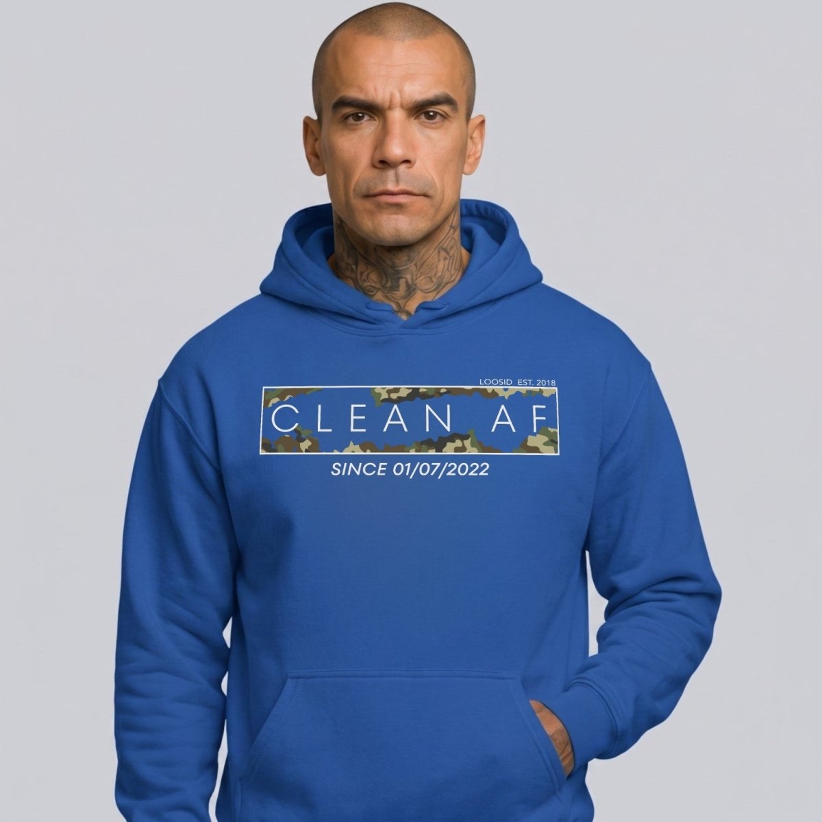 Clean AF Camo Recovery Hoodie lifestyle view (view 25)