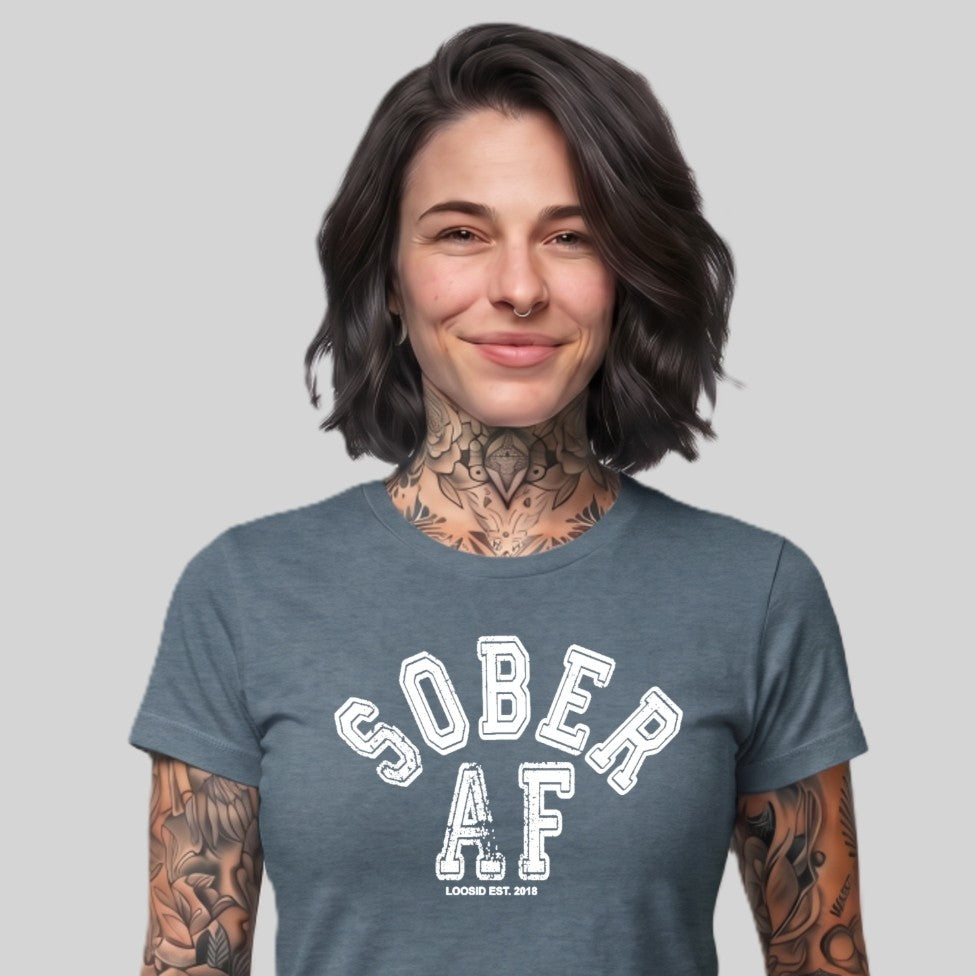 Sober T Shirt | Women's Sober AF Collegiate