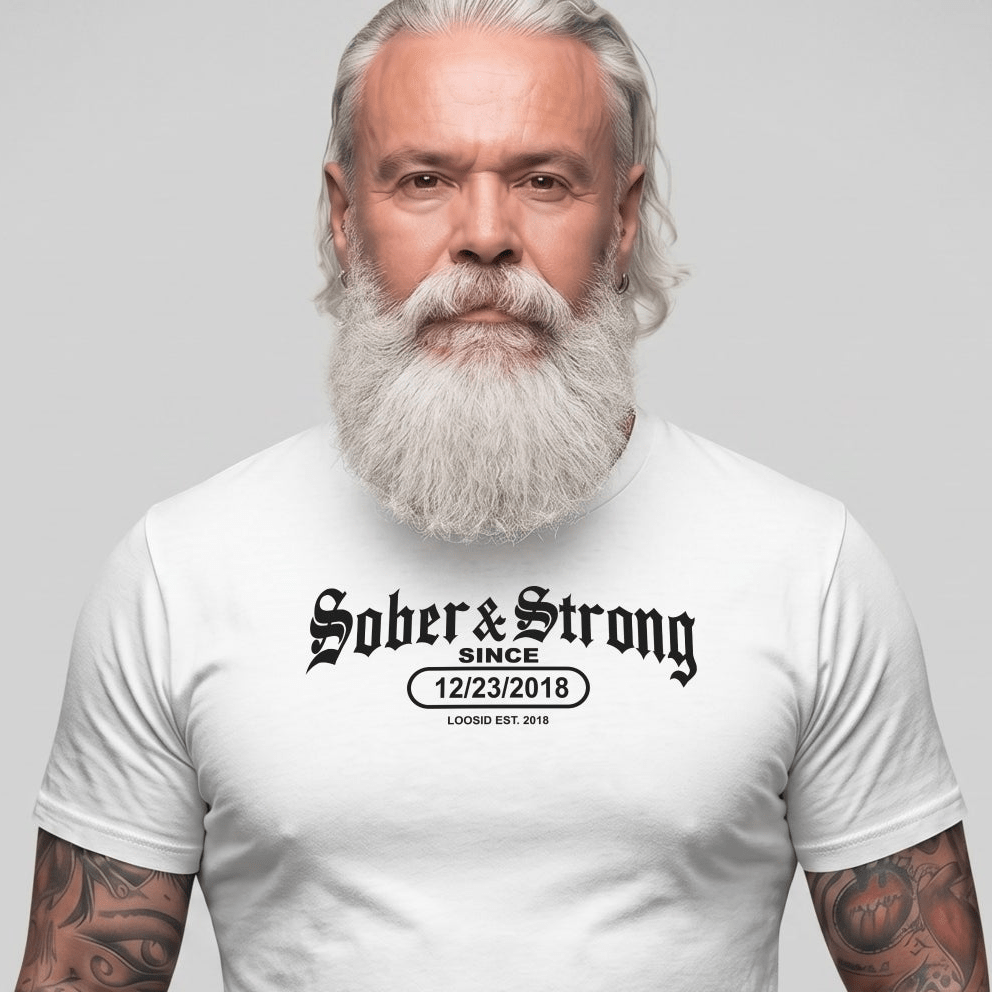 Sober T Shirt | Men's Old School Sober & Strong Tee