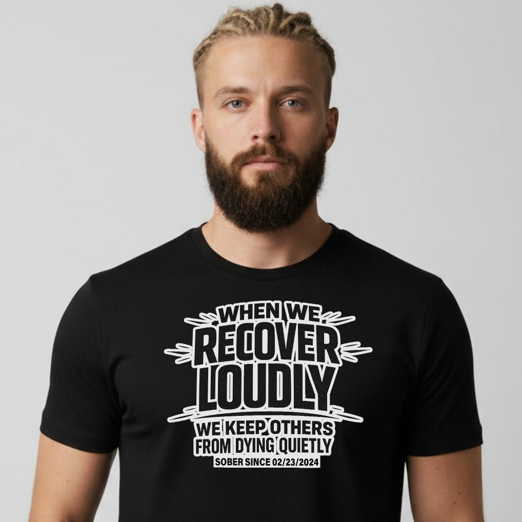 Recover Loudly Sober T Shirt close-up view (view 2)