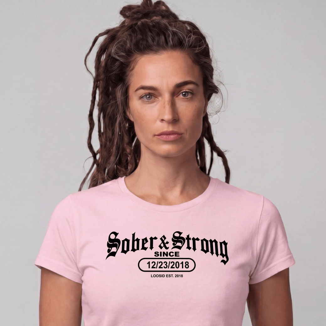Sober T Shirt | Women's Old School Sober & Strong Tee