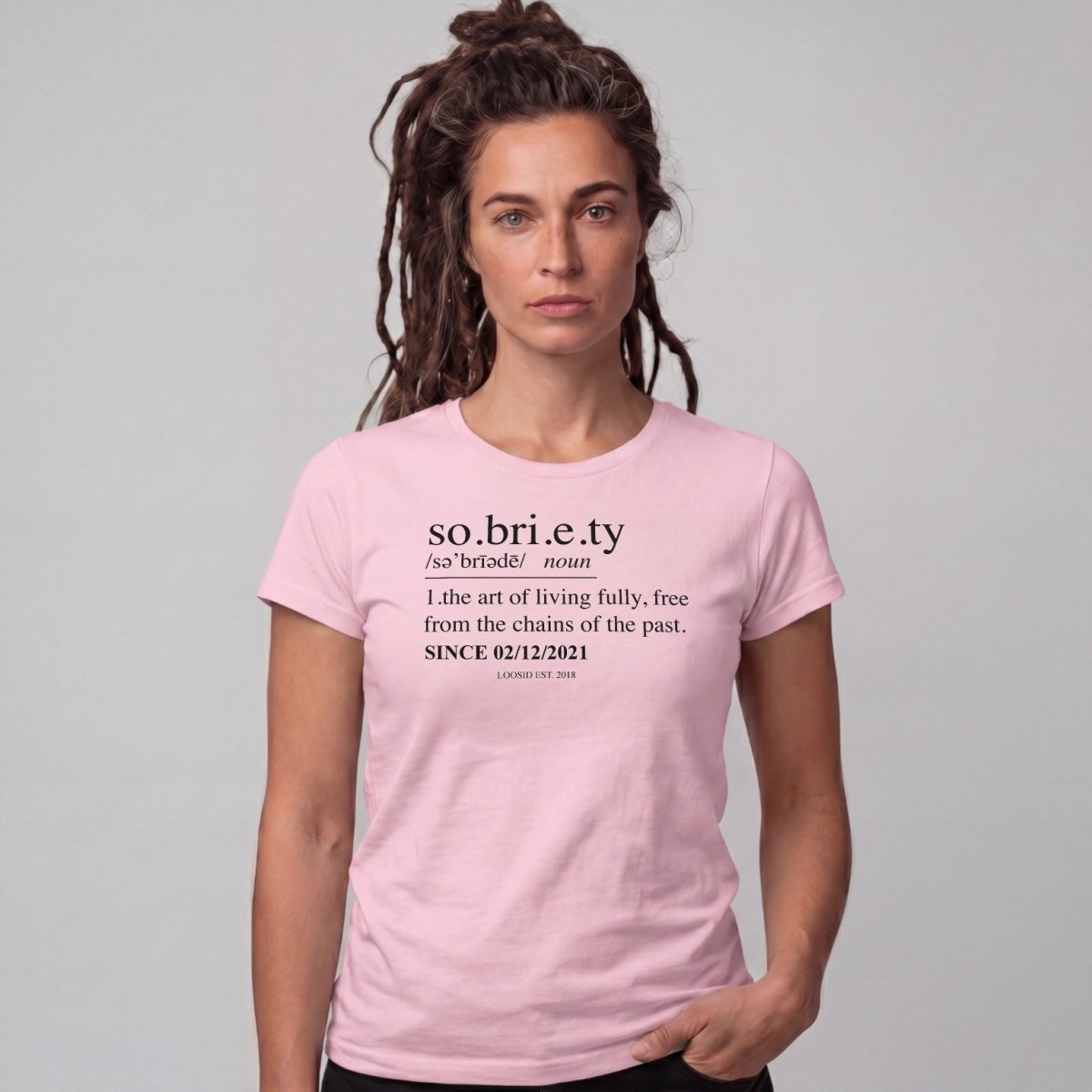Sober T Shirt | Women's Sobriety Definition Tee with Custom Sober Date