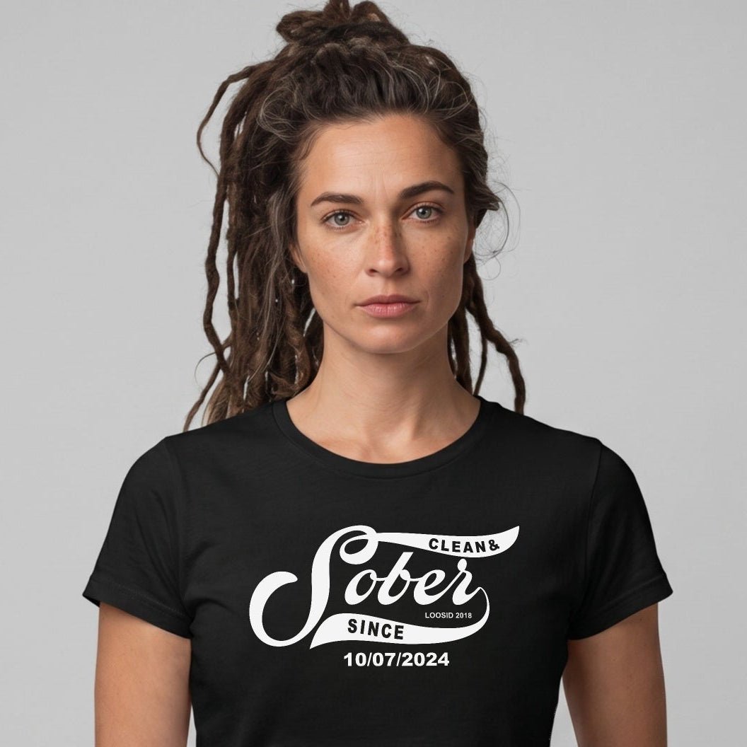 Sober T Shirt | Women's Sober Since Top with Personalized Date