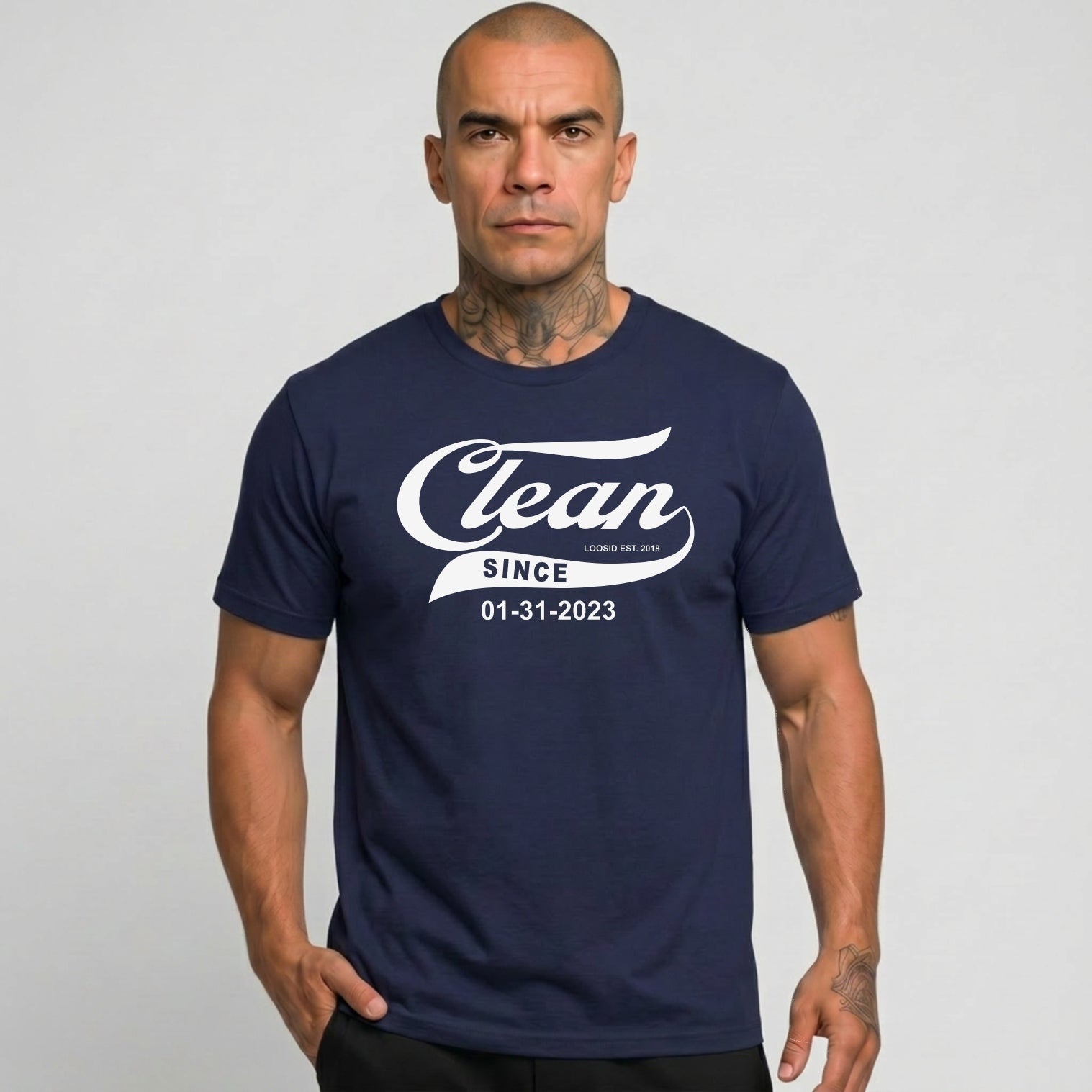 Clean Since Tee with Personalized Sobriety Date | Sober T Shirt