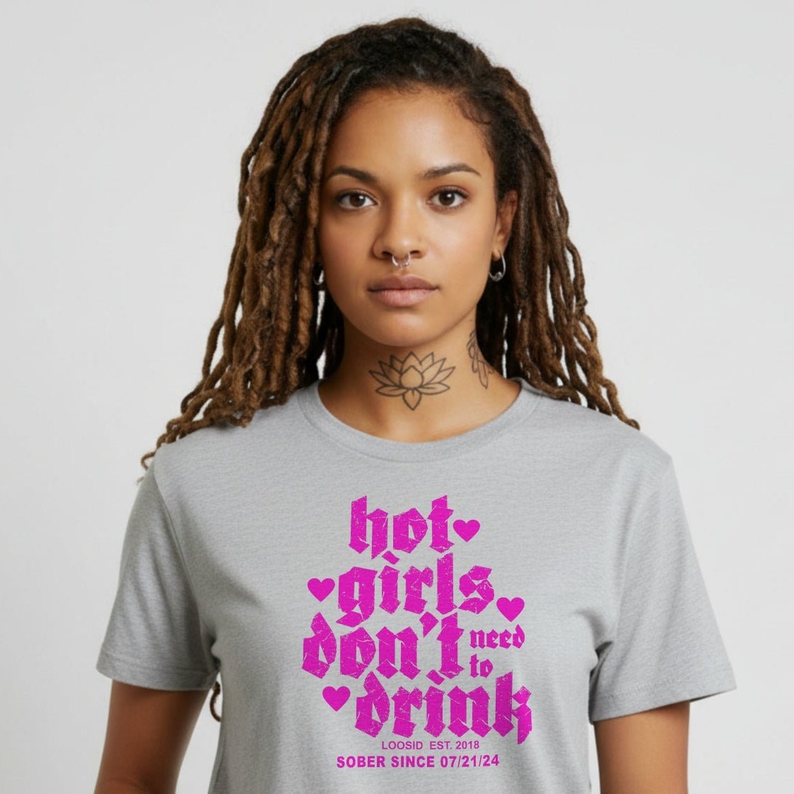 Hot Girls Don't Drink Sober T Shirt close-up view (view 22)