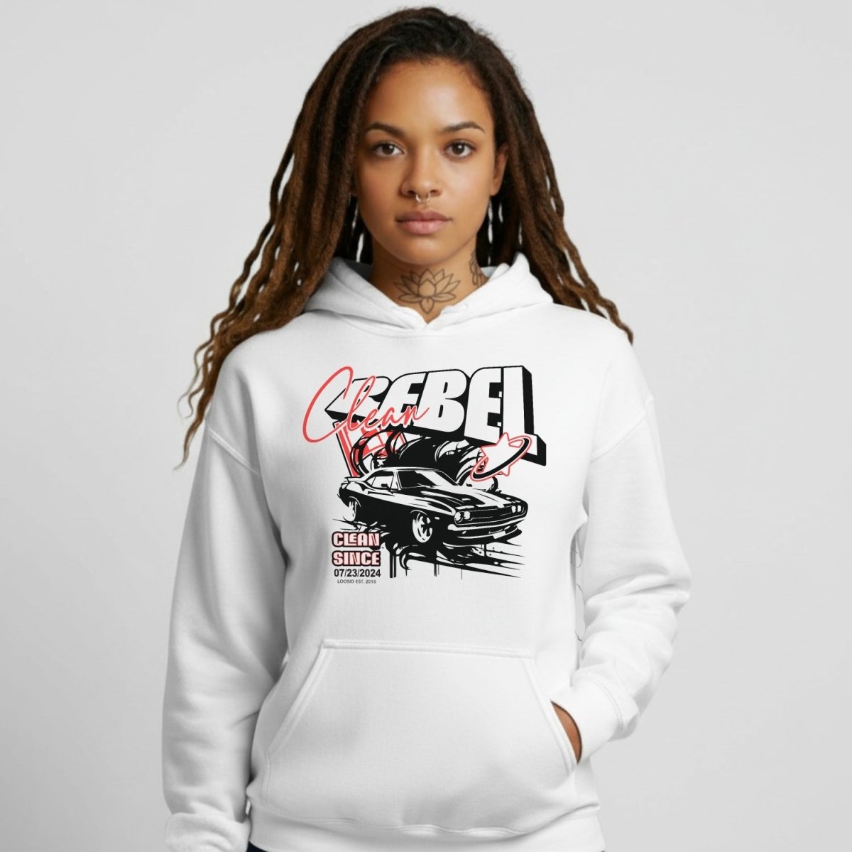 Recovery Hoodie | Women’s Clean Rebel Custom Recovery Date Hoodie