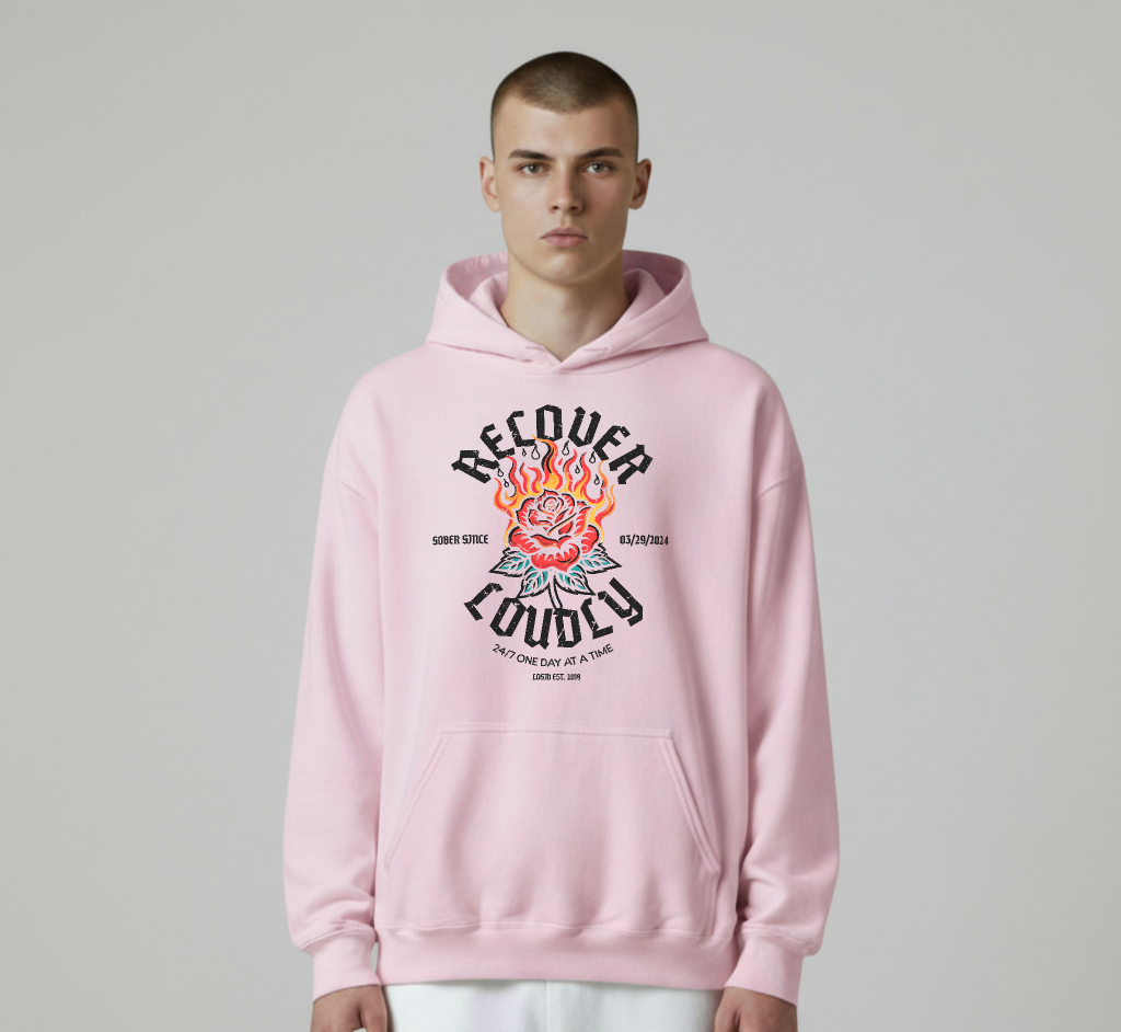 Recovery Hoodie | Recover Loudly Custom Sobriety Date Unisex Hoodie