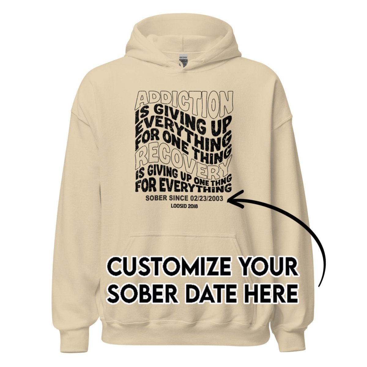 Recovery Hoodie | Men's Addiction is Giving up