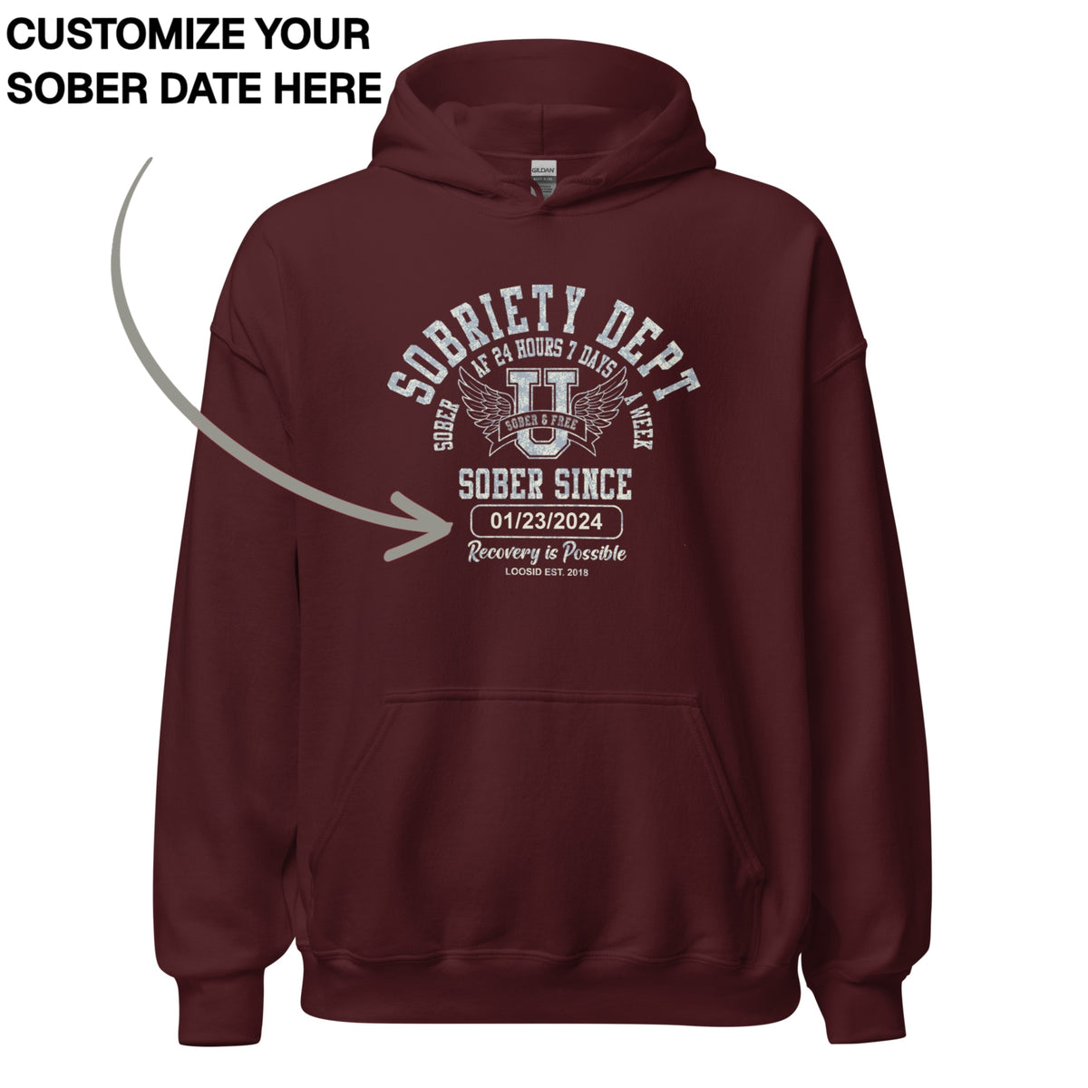 Recovery Hoodie | Men's Sobriety Dept 24/7