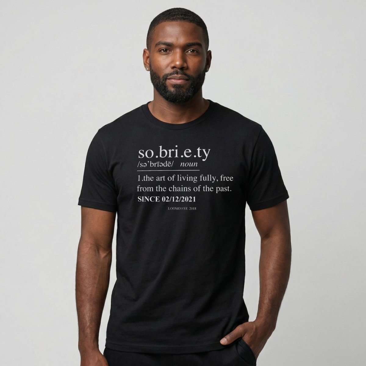 Sober T Shirt | Sobriety Definition Men's Graphic Tee for Recovery