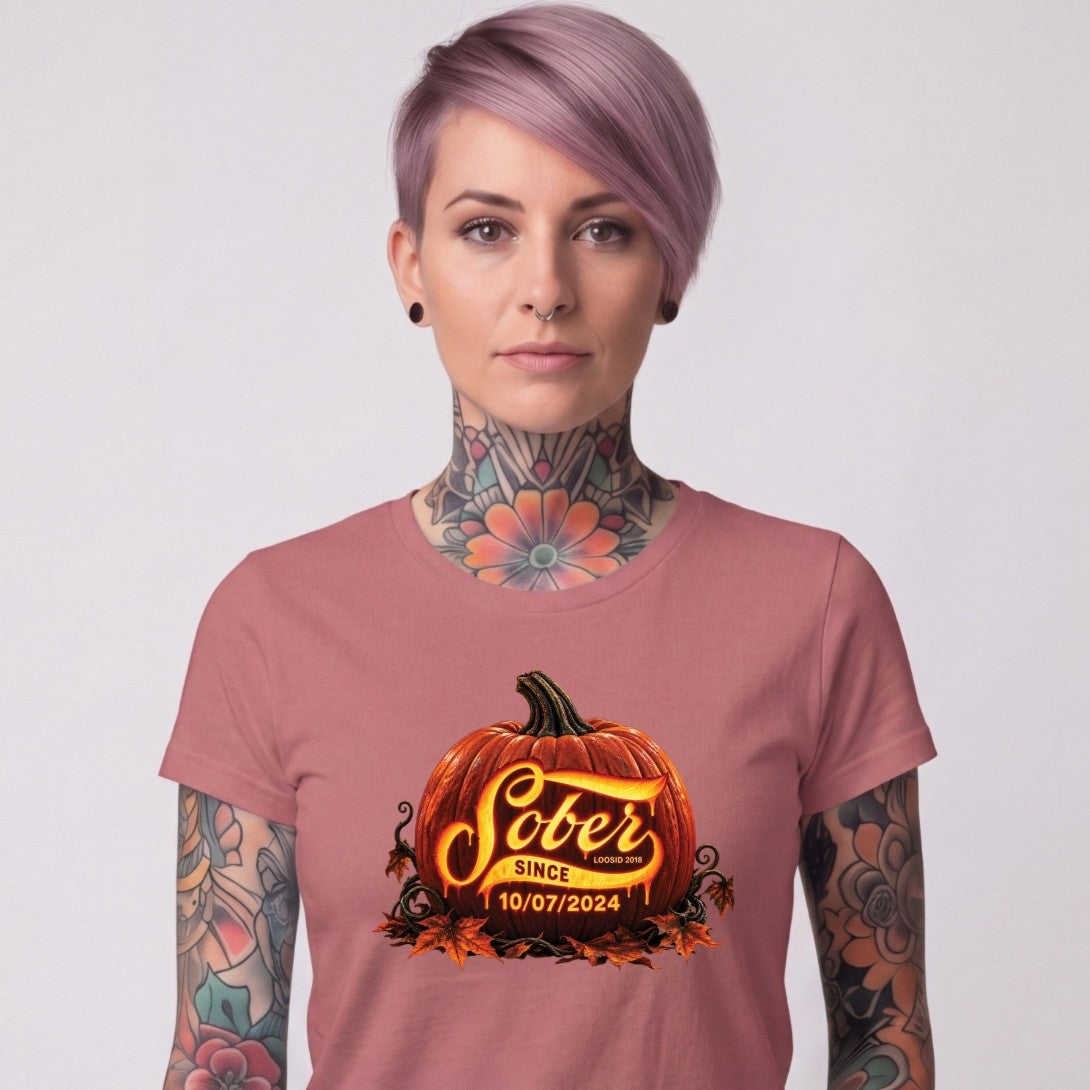 Sober T Shirt | Women's Sober Since Pumpkin