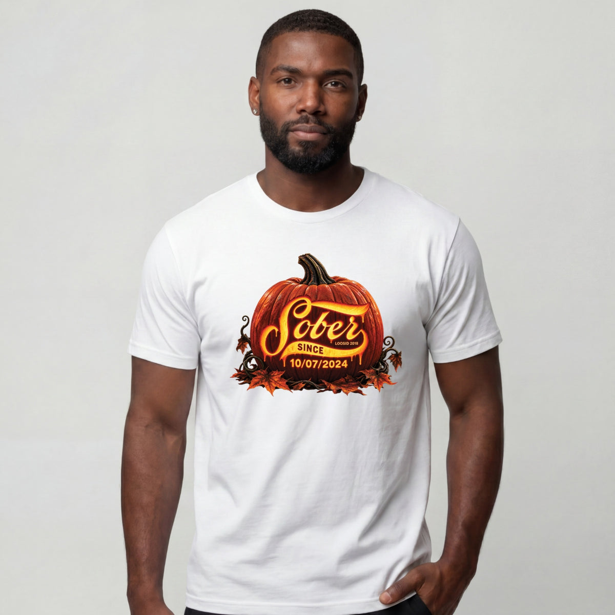 Sober T Shirt | Men's Sober Since Pumpkin
