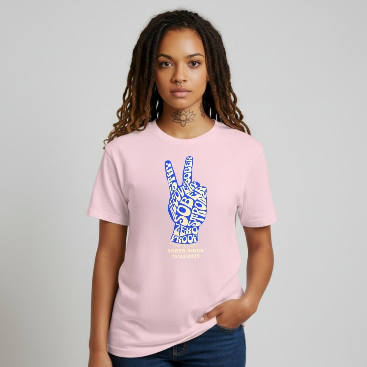 Peace & Sober Sober T Shirt flat lay styled image (view 23)