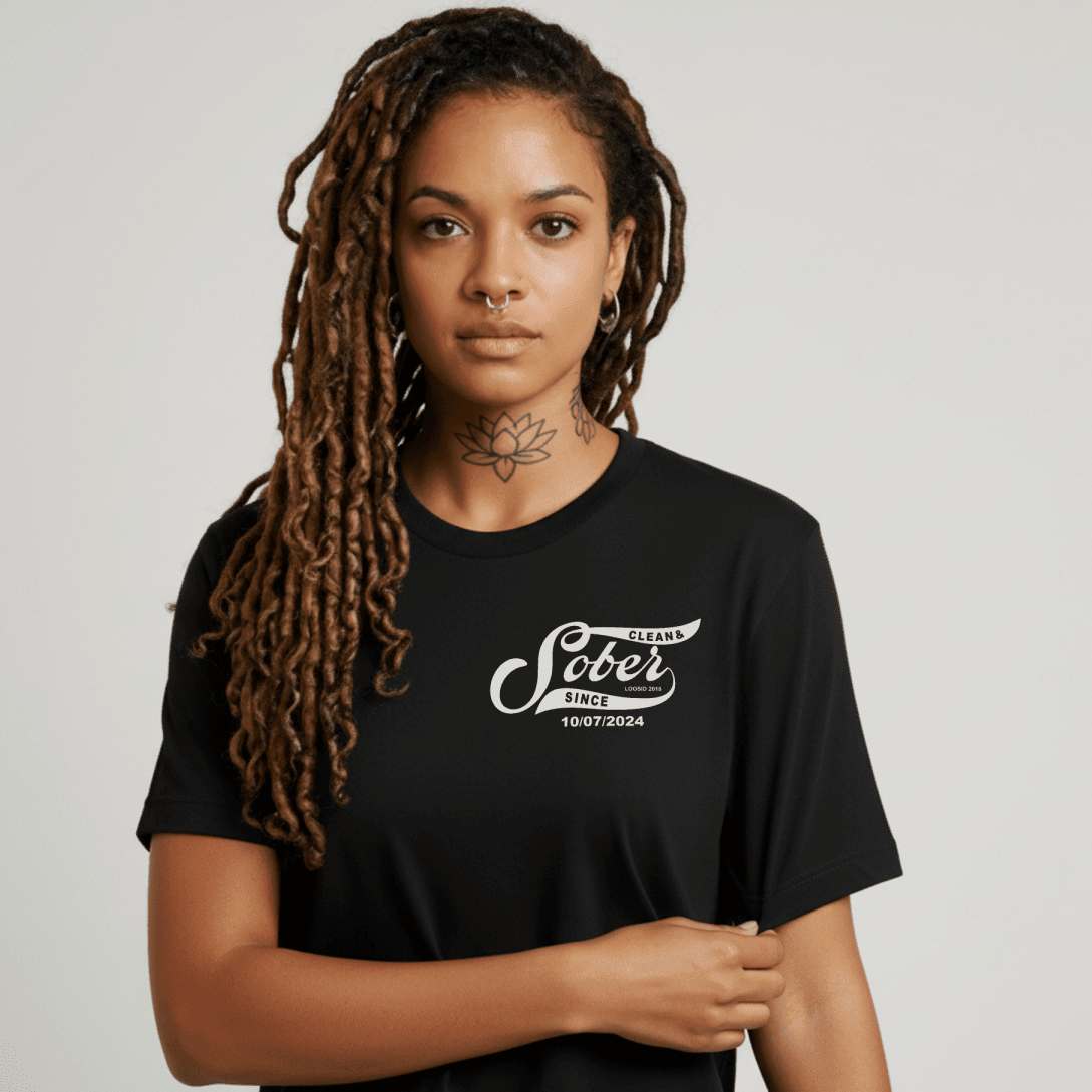 Women's Sober Since T-Shirt with Custom Sobriety Date