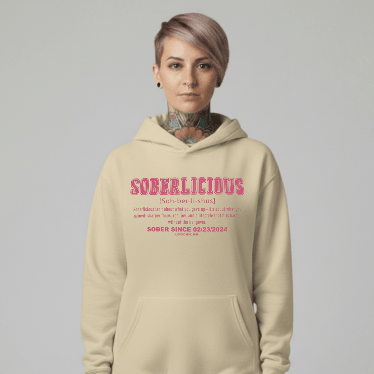 Women's Soberlicious Definition Hoodie w/ Custom Sobriety Date