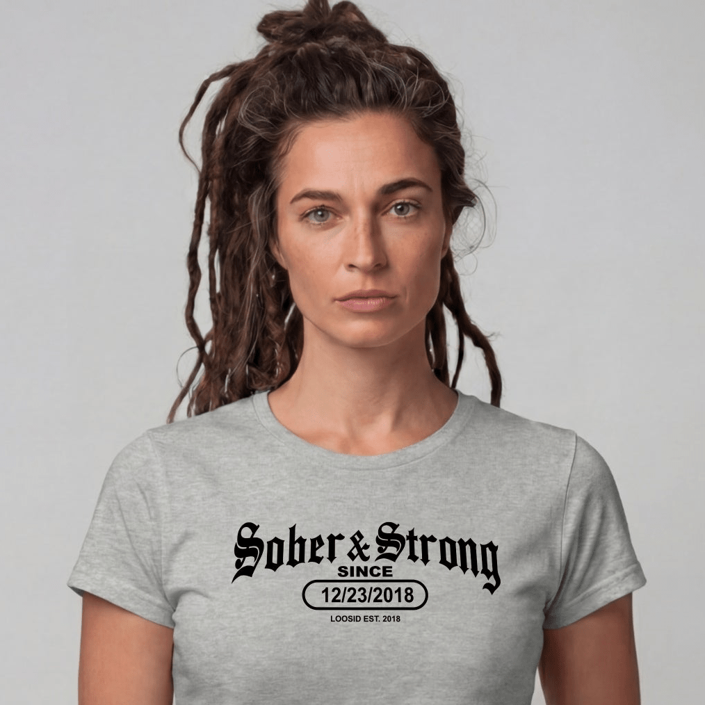 Sober T Shirt | Women's Old School Sober & Strong Tee