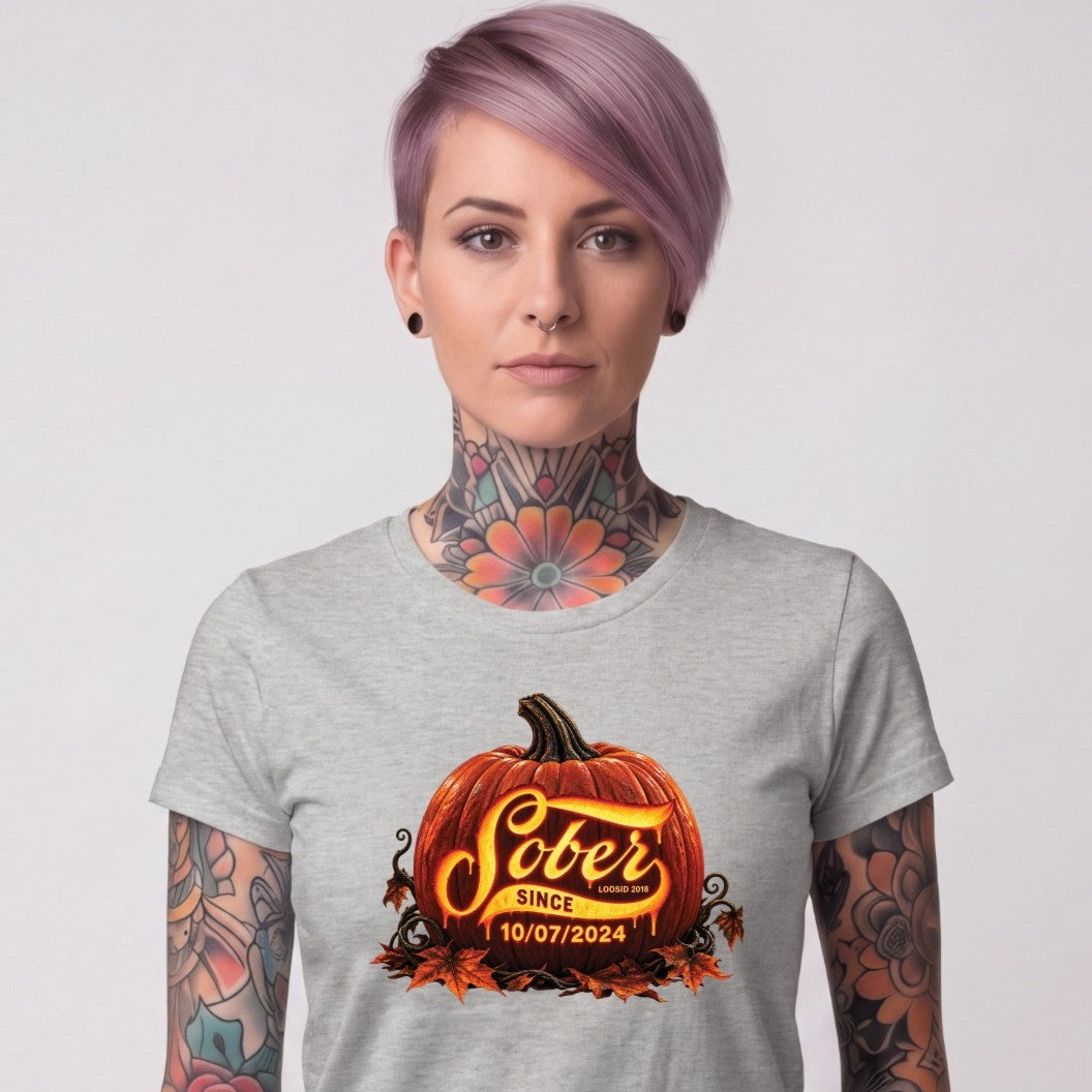 Sober T Shirt | Women's Sober Since Pumpkin