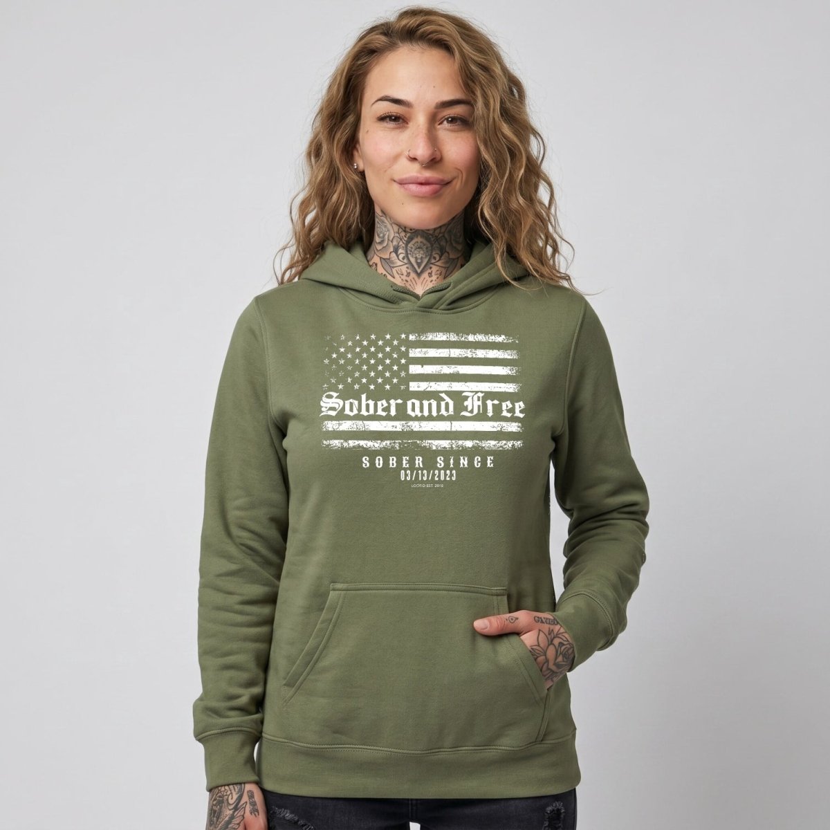 Recovery Hoodie | Sober and Free Custom Sobriety Date