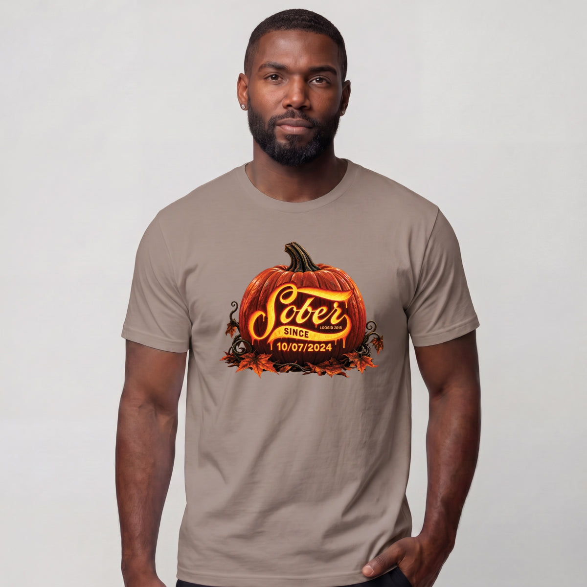 Sober T Shirt | Men's Sober Since Pumpkin