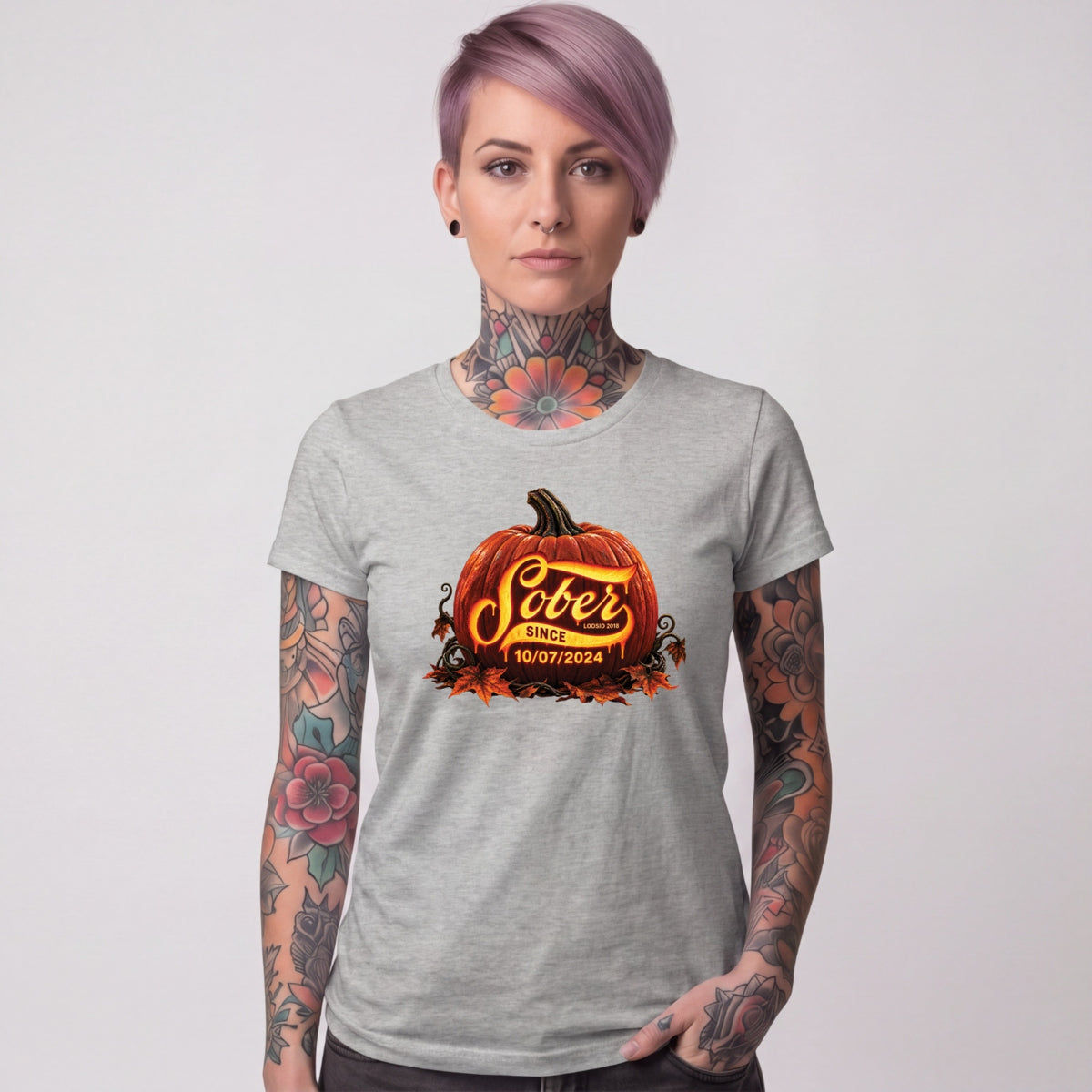 Sober T Shirt | Women's Sober Since Pumpkin
