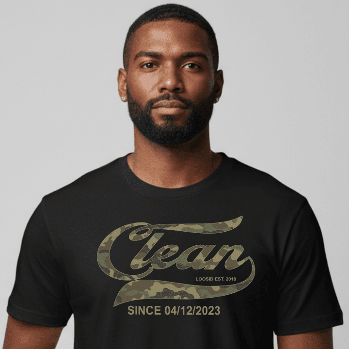 Clean T-Shirt | Clean Since Camo Tee with Personalized Date