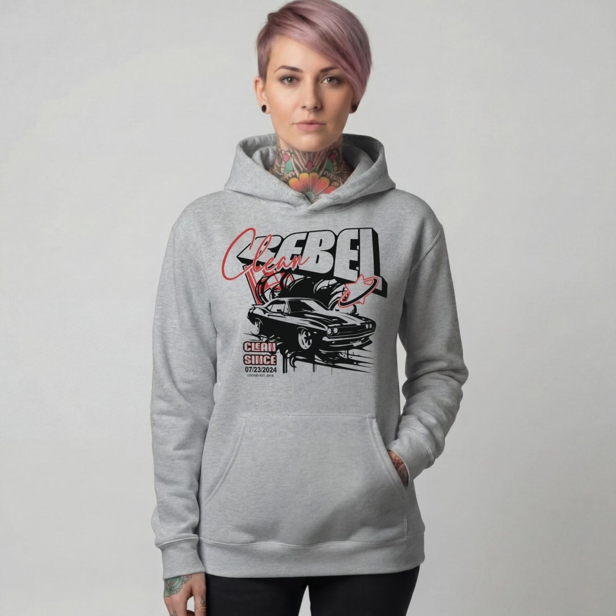 Clean Rebel Custom Recovery Date Recovery Hoodie product photo (view 10)