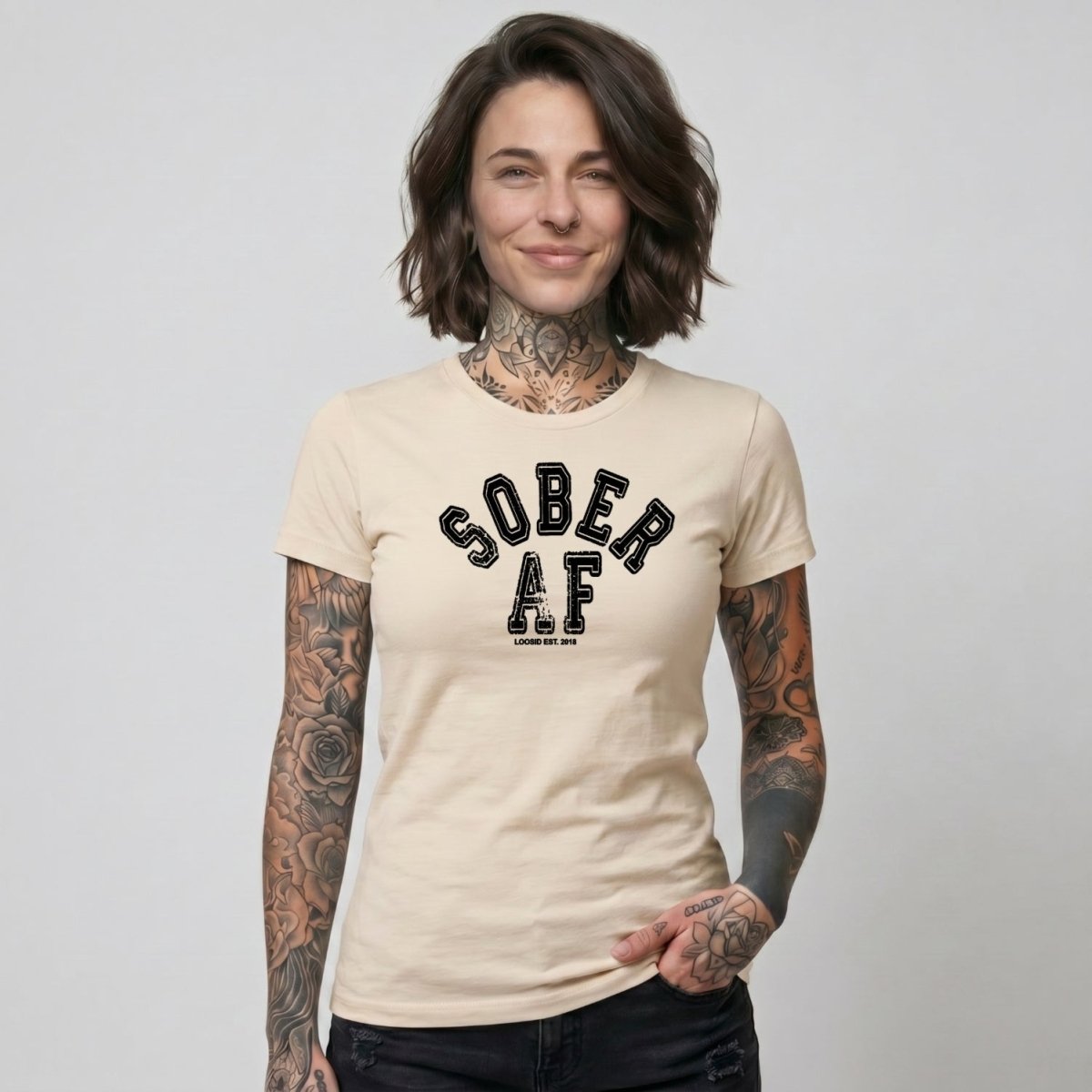 Sober T Shirt | Women's Sober AF Collegiate