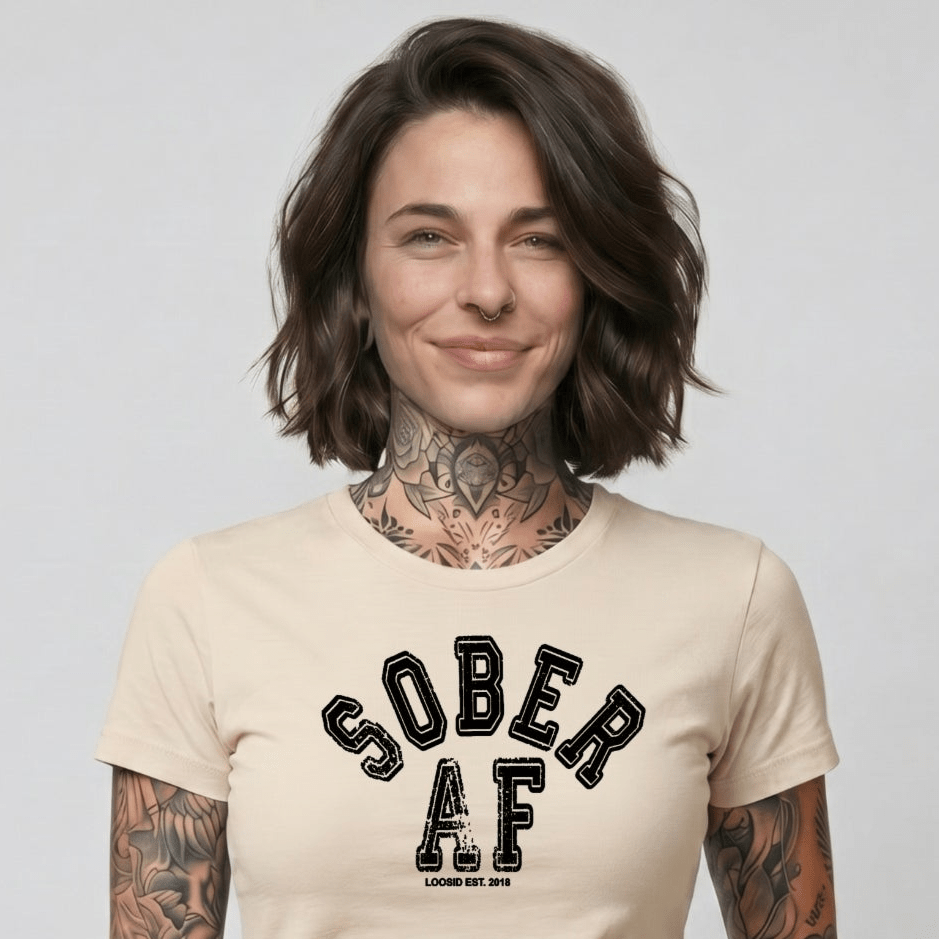 Sober T Shirt | Women's Sober AF Collegiate