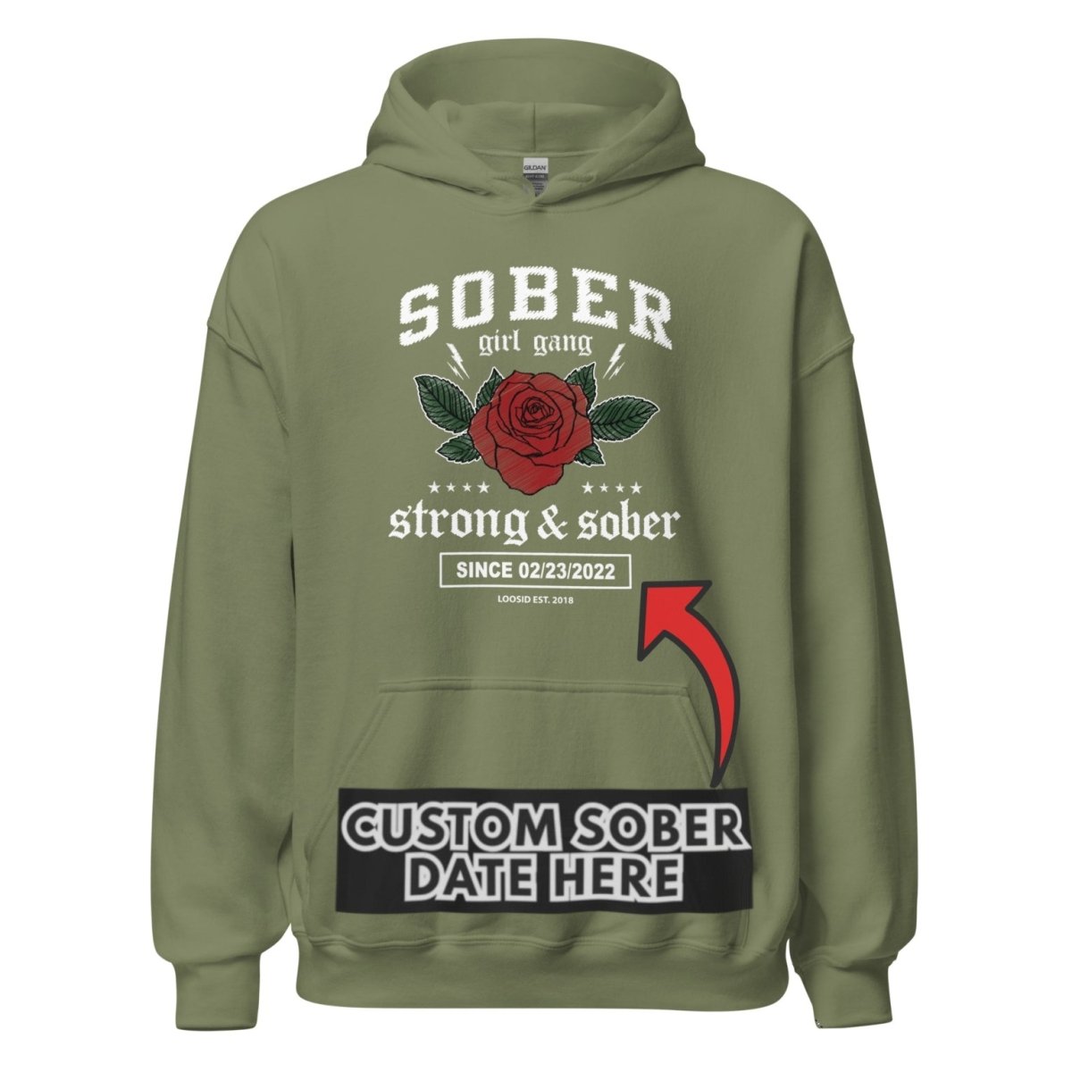 Recovery Hoodie | Sober Girl Gang Strong & Sober Crest