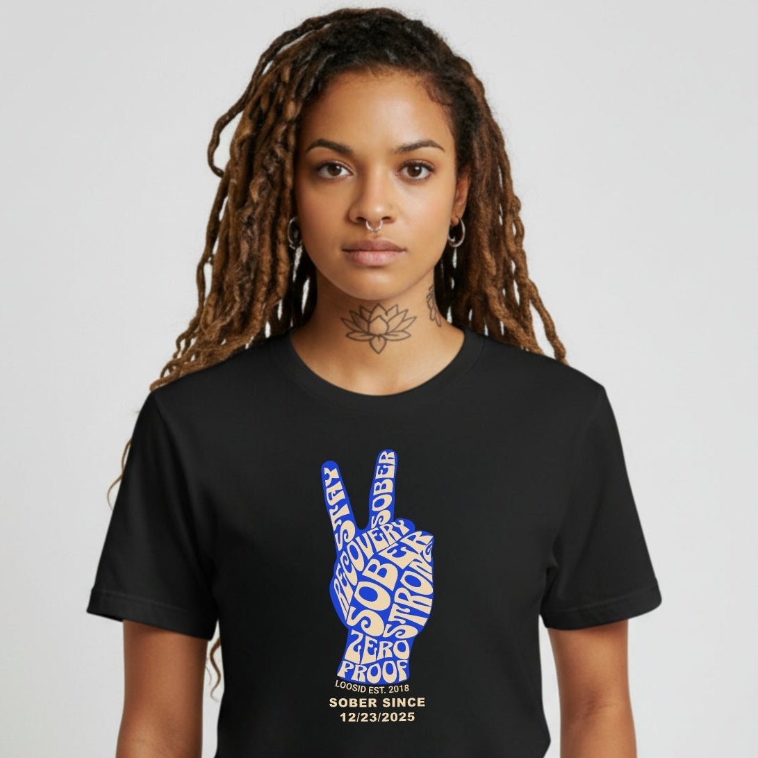 Peace & Sober Sober T Shirt graphic detail (view 4)