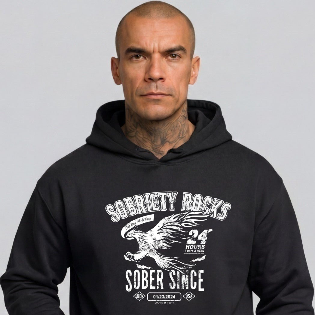 Recovery Hoodie | Men's Sobriety Rocks